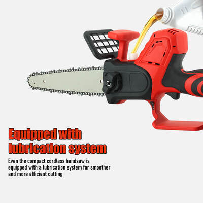 8 Inch Cordless Electric Chainsaw with Auto Chain Tension and Oil Pump for Wood Cutting