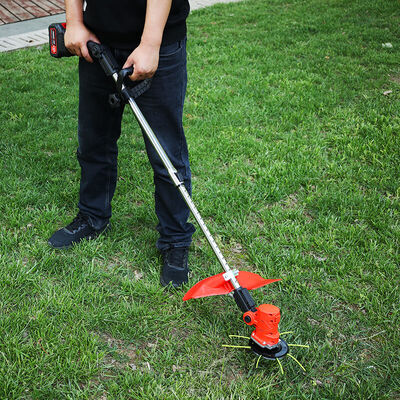 21V Brushless Cordless Grass Trimmer Lithium Battery Brush Cutter Metal Blade Electric Weed Cutter Garden Tool