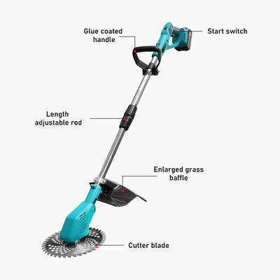 21V Brushless Electric Grass Trimmer Handheld — Battery Powered Weed Eater with Cordless Electric String Trimmer Head for One-Hand Control