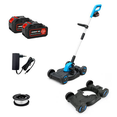 21V Compact Lawn Mower for Small Lawn Property Maintenance Wheeled Cordless Grass Trimmer Backyard Mowing